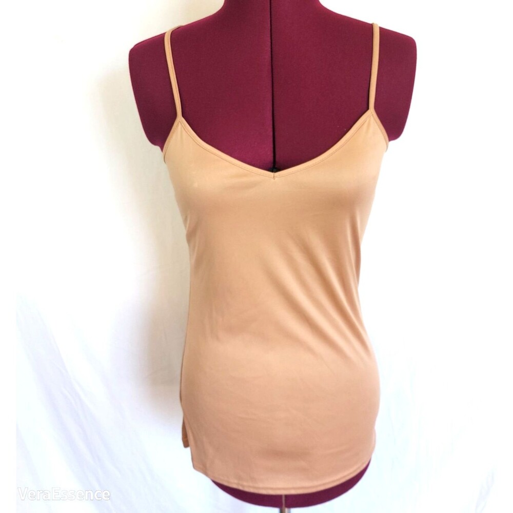 Cami Tank Top Camisole Nude Sz S Adjustable Spaghetti Straps